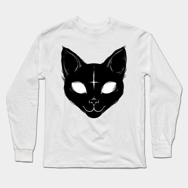 Satanic Cat Long Sleeve T-Shirt by OccultOmaStore